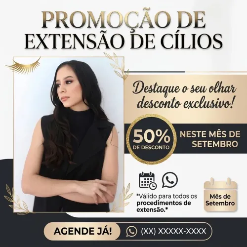 Promoção extensão de cílios