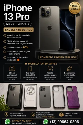 iPhone 13 Pro 128 GB- usado todas peças originais