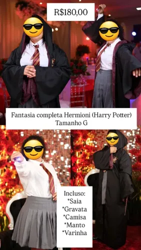Vendo fantasia completa Hermioni (Harry Potter)