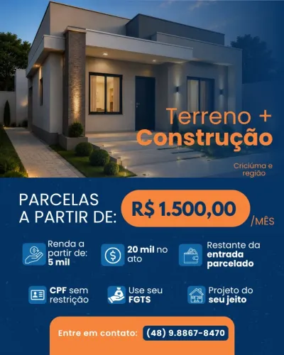 Casa (Alvenaria), com 2 quartos e 1 banheiros à Venda, 50 m² em Criciúma/SC