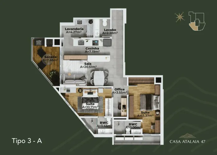 Apartamento - 2 dormitórios - 2 Suítes - localizado em Itajaí / Fazenda REF: DW649602