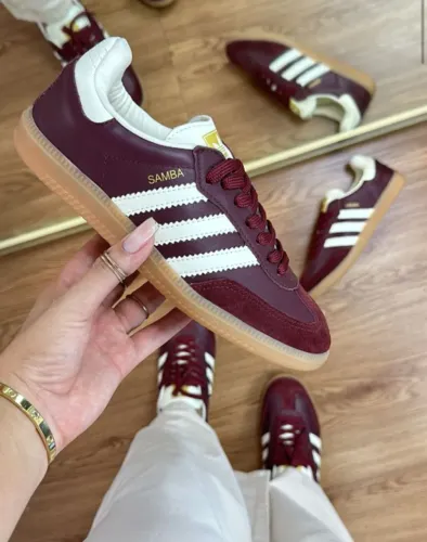 Tênis Casual Feminino Adidas Samba OG Marsala Sintético Disponível 34 Ao 39 Entregas/Envio