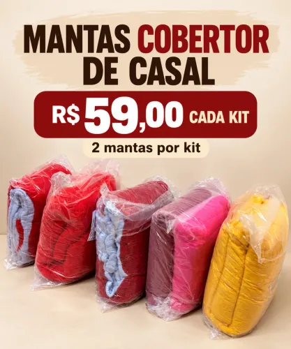 Manta Cobertor Casal (kit com 2)