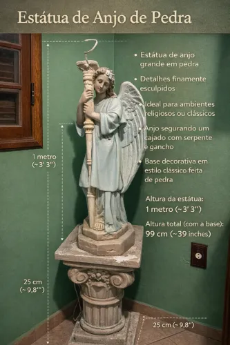 Estátua abajur anjo 