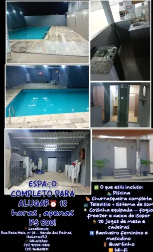 Espaço alugar com piscina 