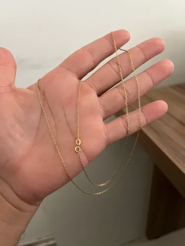 Corrente fica maciça cadeado ouro 18k