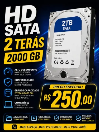 HD de 2 terás 2000 gigas