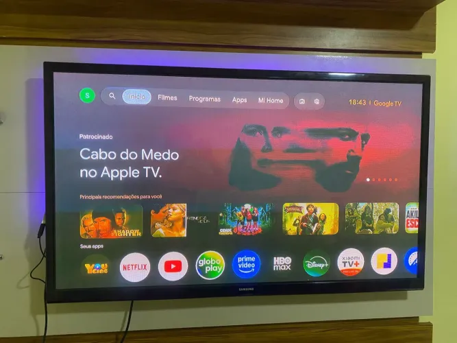 Tv Samsung 51' Plasma já com Mi Box 4k