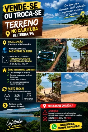 Vendo ou troco, terreno no Cajutuba - Belterra-PA