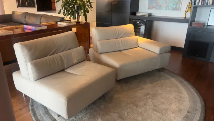 Sofá Natuzzi Editions Ernesto (Legítimo Couro) - Mecanismo Reclinável