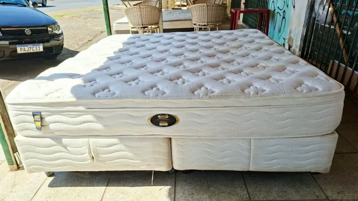 Cama box super king size colchão simons molas ensacadas bambu espuma d33