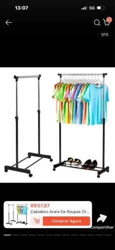 Cabideiro/arara de roupa