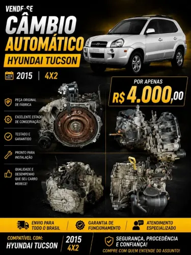 CÂMBIO AUTOMATICO HYUNDAI TUCSON 2015 | 4X2
