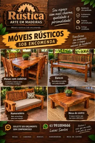 Móveis rústicos sobre encomenda