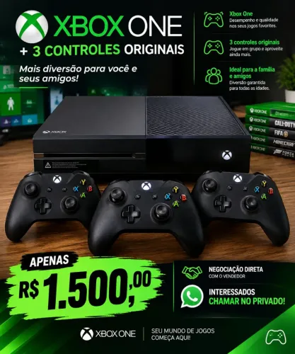 Vendo ou troco xbox one fat com 3 controles originais