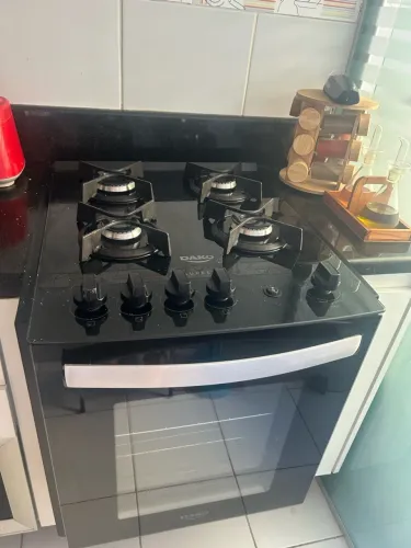 Fogão 4 bocas embutir Dako supreme mesa de inox preto