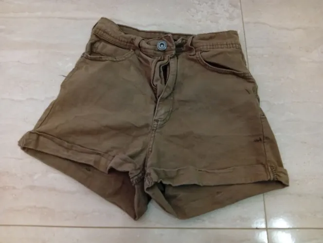 Shorts de Sarja Feminino 36 Blue Steel Marrom Usado