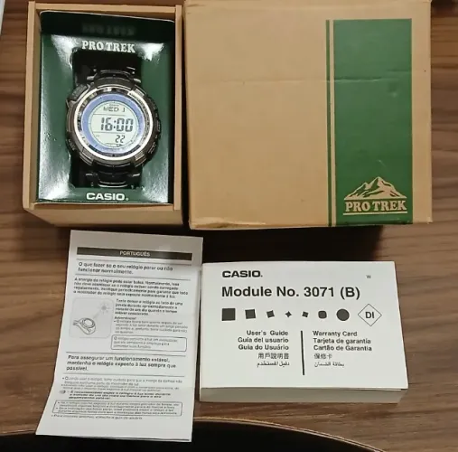 Relógio Casio Pro Trek PRG-110T-7VDR Titanium Triple Sensor Solar - Excelente estado!