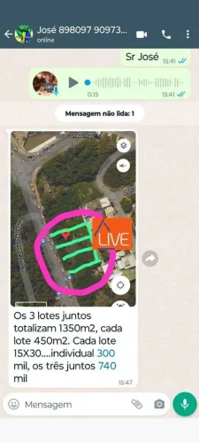 Live vende 3 lotes em aclive, lotes 26, 27, 28