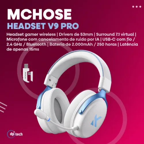 MCHOSE V9 Pro Headset Gamer Wireless -Entrega Grátis-