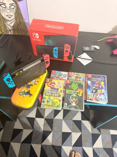 Nitendo switch 5 jogos