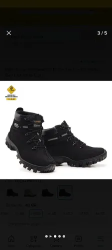 Bota pra trabalho com segurança, CA, palmilha gel conforto E.p.i