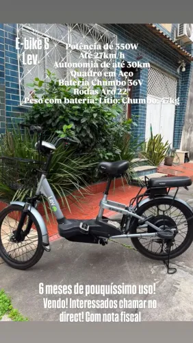 Vendo bike elétrica marca Lev modelo E- bike SAro 22"  <br>Sigle Speed <br>Autonomia 30km