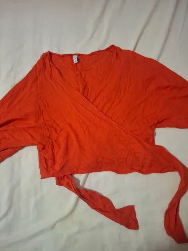 Blusa transpassada renner laranja