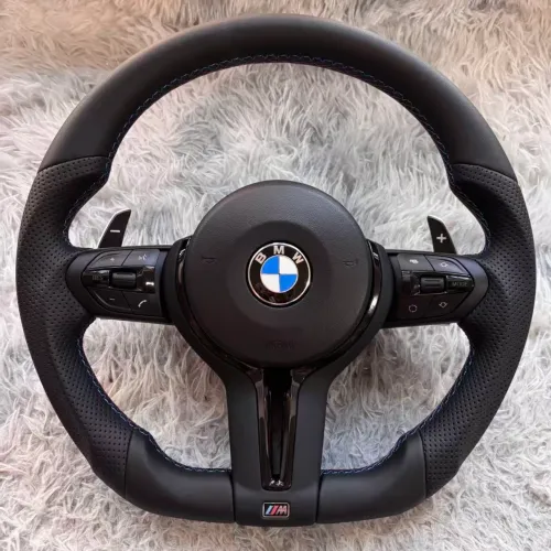 Volante m Sport bmw base reta all black com airbag 