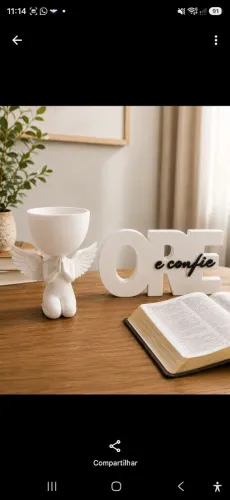 Kit decoração Ore e Confir + Vaso Anjinho