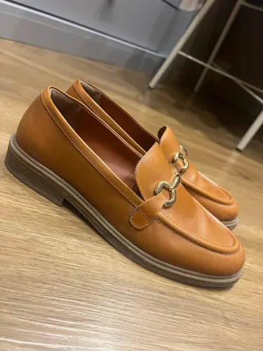 Mocassim da Arezzo em Couro Caramelo Original