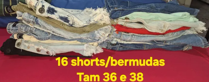 Lote 16 peças Shorts /bermudas tam 36 e 38