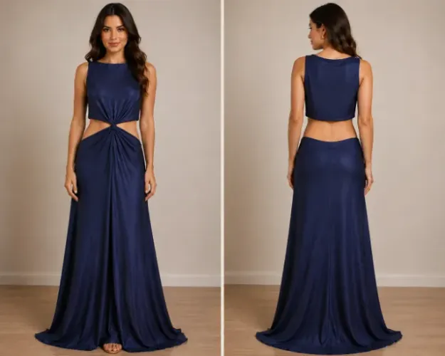Vestido de azul marinho festa formatura casamento 