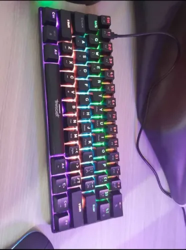 Teclado mecânico 60% raibonw switch blue