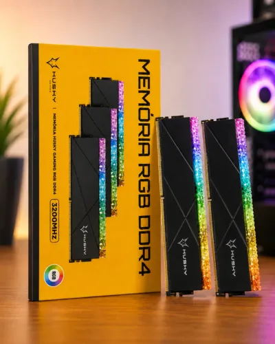 Memória RAM Husky Gaming RGB DDR4 3200MHz - Preta - Seminova