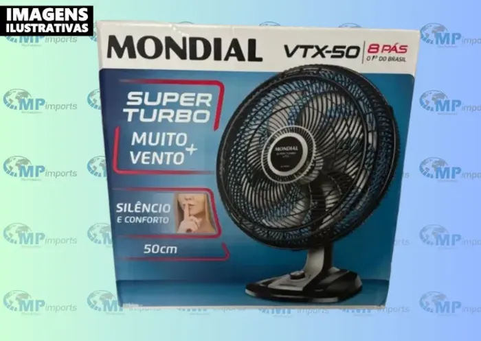 Loja MP Imports: Ventilador de Mesa Mondial Super Turbo VTX-50-8P 50cm 8 Pás 150W