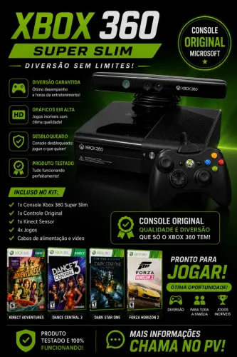 Vende-se Xbox 360 super slim