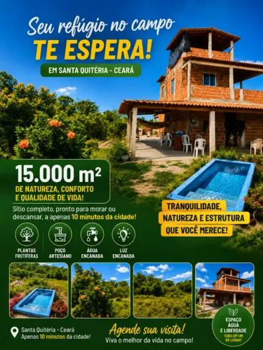 SÍTIO À VENDA EM SANTA QUITÉRIA - CE