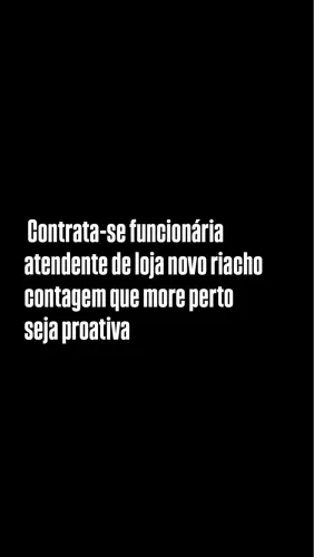 Vaga de emprego para mulher contagem novo riacho