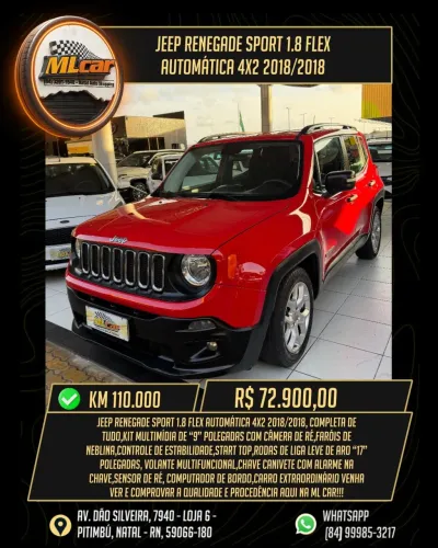 Jeep Renegade Sport 1.8 4X2 Flex 16V Aut. 2018
