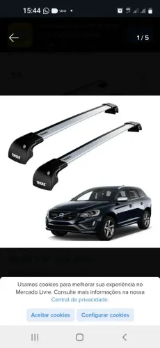 Rack thule completo com chaves PARA   VOLVO XC60  2009  A 2016