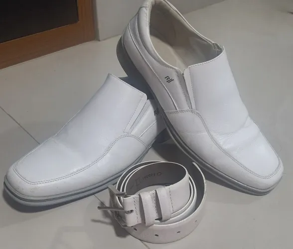 Sapato branco Rafarillo + cinto