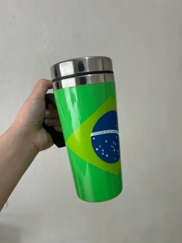 Caneca copo térmico estampa Brasil copa mundial atacado e varejo