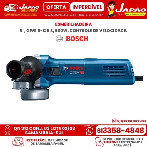 ESMERILHADEIRA 5 GWS 9-125 S 900W CONTROLE VEL.