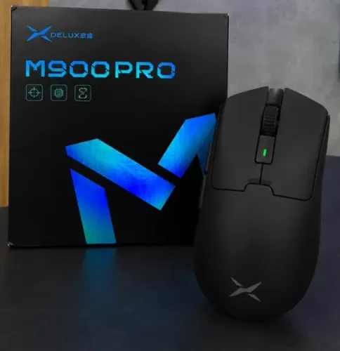 MOUSE GAMER PRETO DELUX M900 PRO SUPER LIGHT NOVO