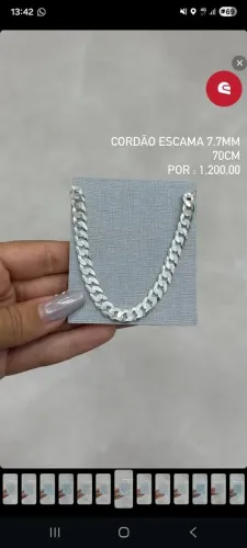Cordão de prata 