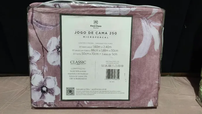 First Class - Jogo de Cama 250 Solteiro - Micropercal (Novo)