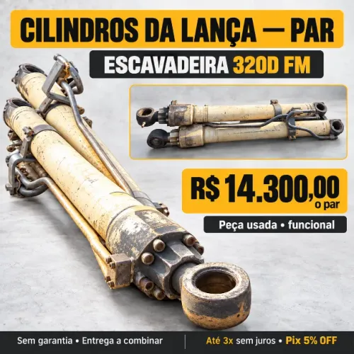 Par de Cilindros da Lança para Escavadeira 320D FM - Usados