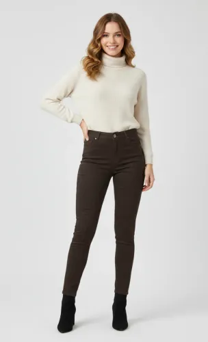 Calça Jeans Feminina Verde Militar Verde Escuro 38