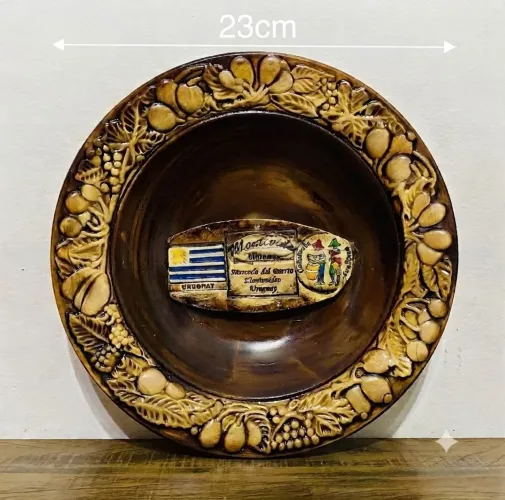 Prato Decorativo Montevidéu Uruguai - Artesanal 23cm